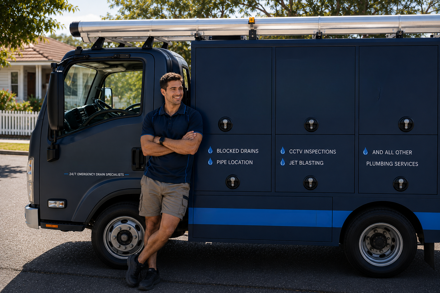 Plumber with Zetland Blocked Drains van